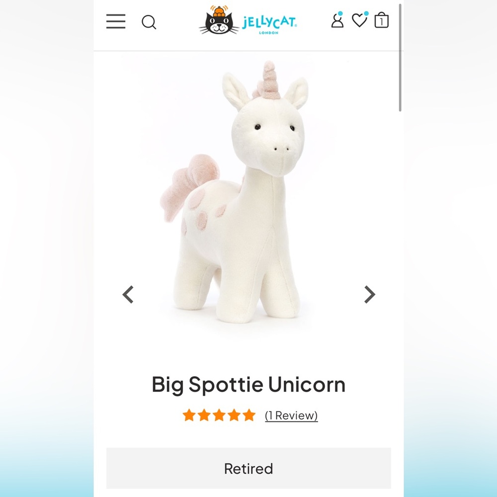 Retired NWT Jellycat Big Spottie Unicorn Authentic - Picture 15 of 15